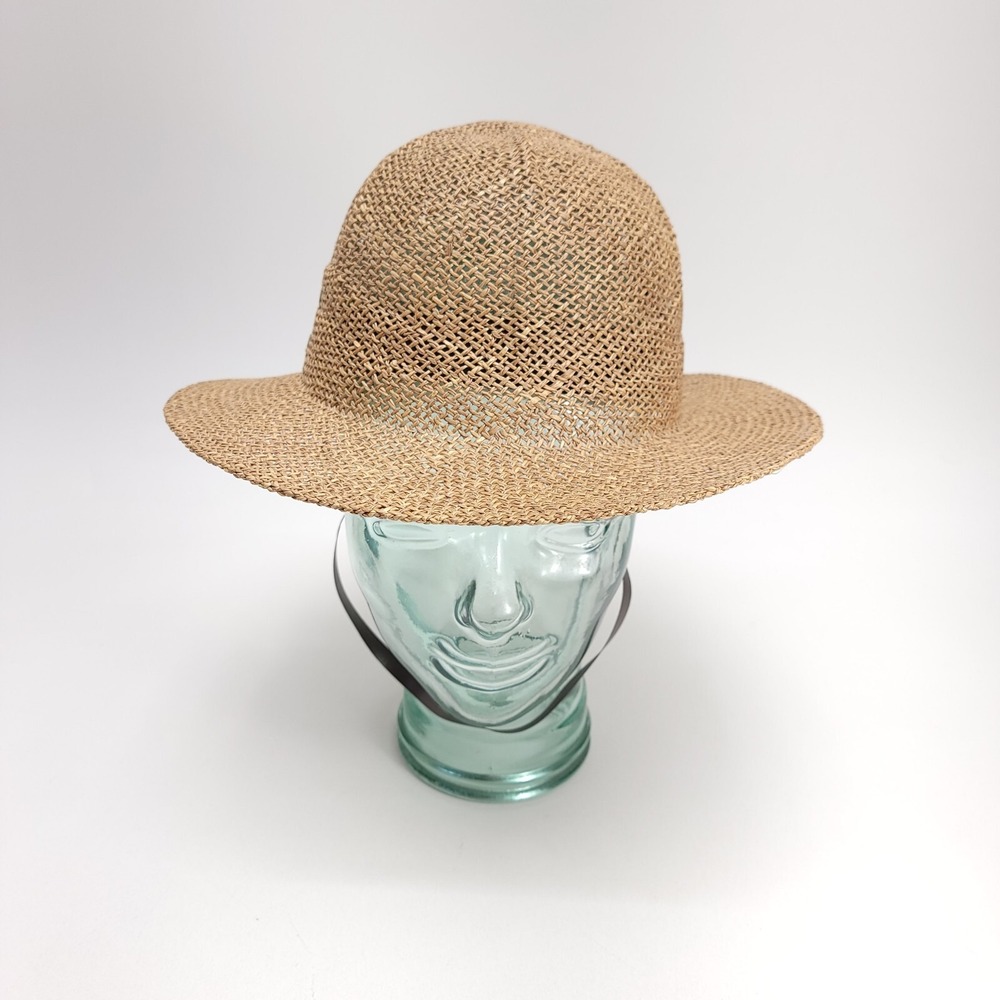 LL Bean Vtg Straw Hat Natural 2.5" Brim BOHO Sun Safari Adjustable Garden - Picture 4 of 13